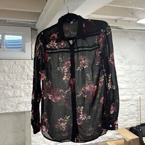 KUT Sheer lace blouse.